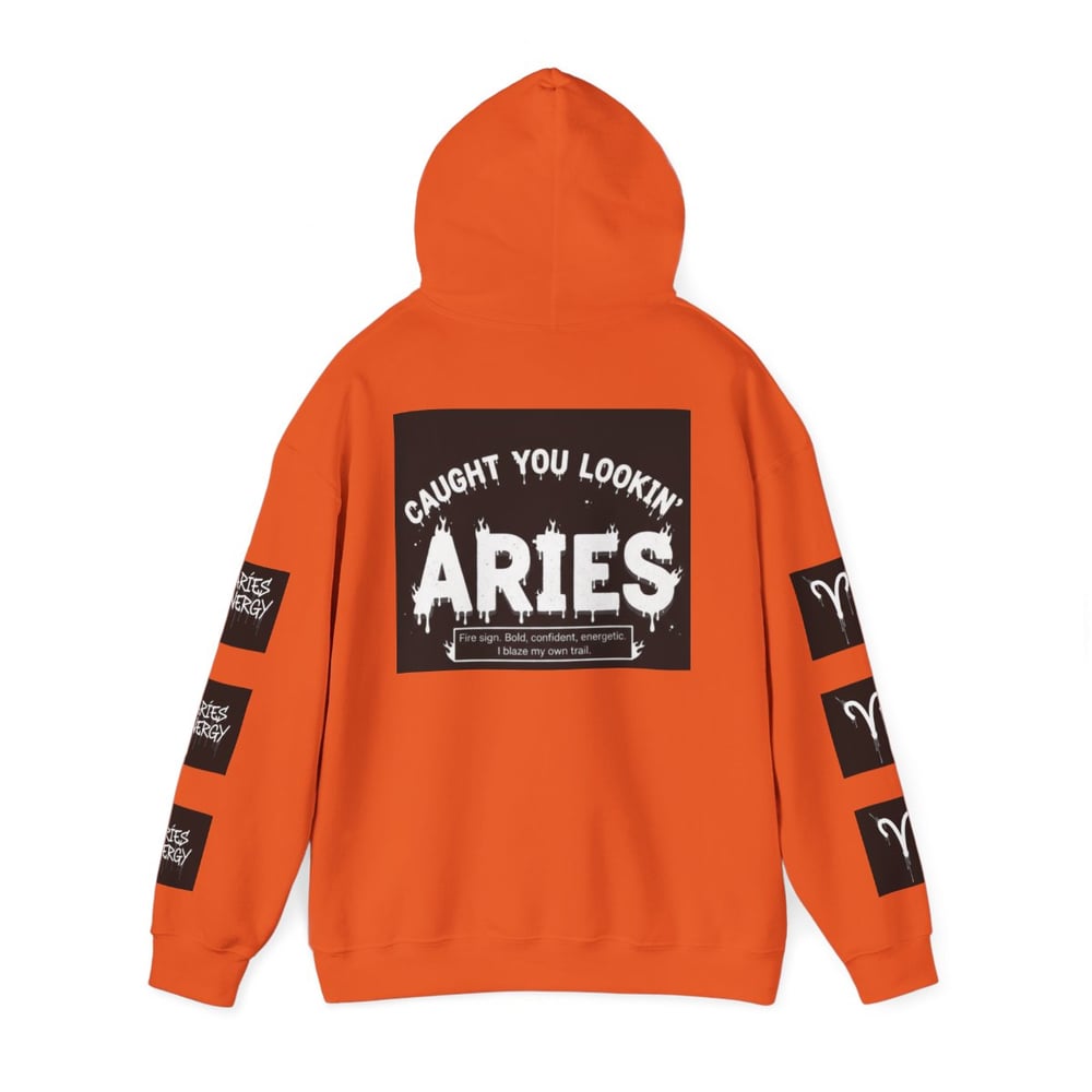 Image of Unisex Aries Zodiac Hoodie — "All Eyes On Aries" Astrology Pullover