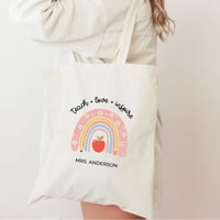 Image 1 of Personalized Teacher Tote Bag - Custom Teacher's gift - Cotton Canvas 