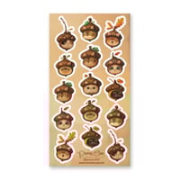 Acorn-Capped Kitties Sticker Sheet