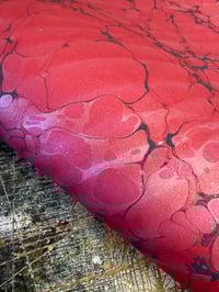 Image 8 of One of a kind hand marbled paper 'Petunia' with shimmer finish