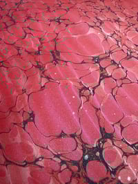Image 1 of One of a kind hand marbled paper 'Petunia' with shimmer finish