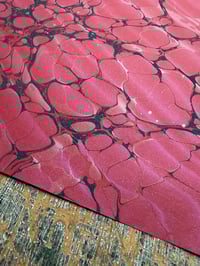 Image 4 of One of a kind hand marbled paper 'Petunia' with shimmer finish