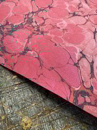 Image 7 of One of a kind hand marbled paper 'Petunia' with shimmer finish