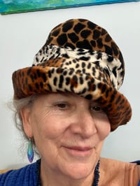 Image 1 of Jaunty fake fur brimmed cloche hat 