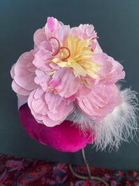 Image 3 of Fluffy Pink Fascinator 