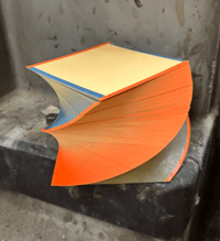 Borders Spiral Blue, Orange & Yellow Pad 3.5" 