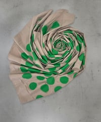 Image 1 of Sand / Green Polka flat sheet