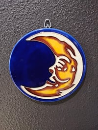 Crescent Moon Tile Wall Hanging