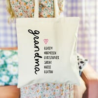 Image 1 of Custom Grandma gift - Personalized Grandma Tote Bag with Grandkids names List - Cotton Canvas 15" x 