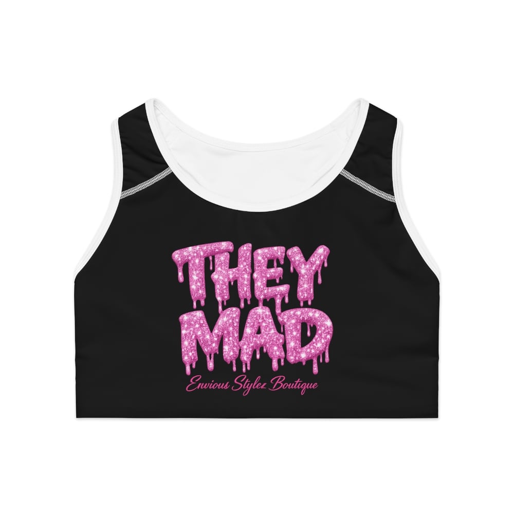Image of They Mad Pink Drip Sports Bra – Envious Stylez Boutique Activewear