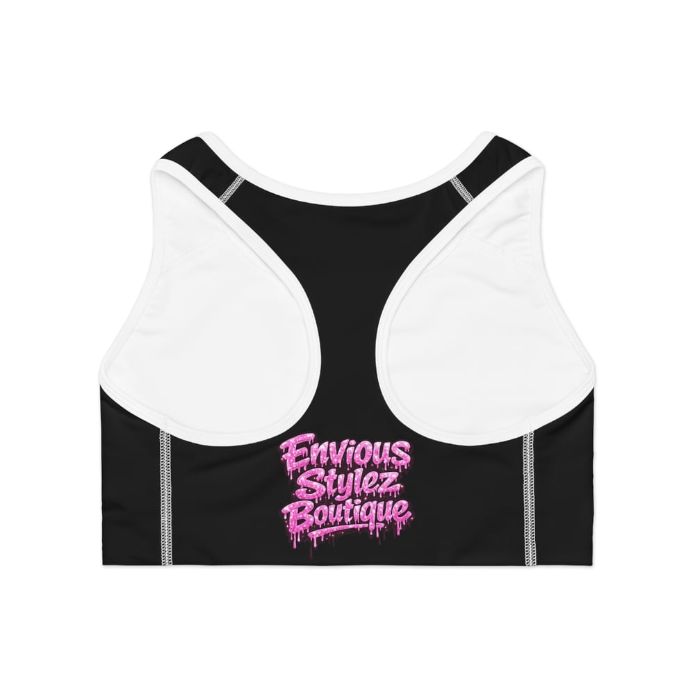 Image of They Mad Pink Drip Sports Bra – Envious Stylez Boutique Activewear