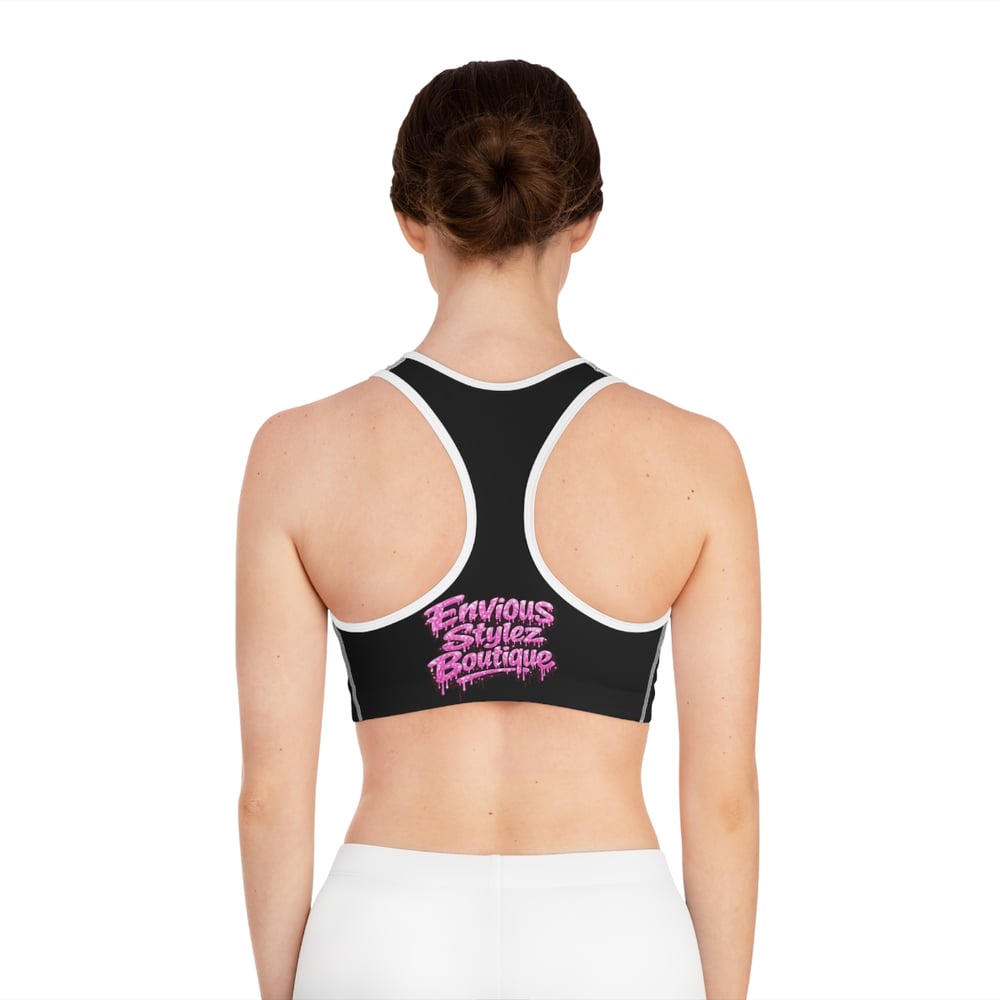 Image of They Mad Pink Drip Sports Bra – Envious Stylez Boutique Activewear