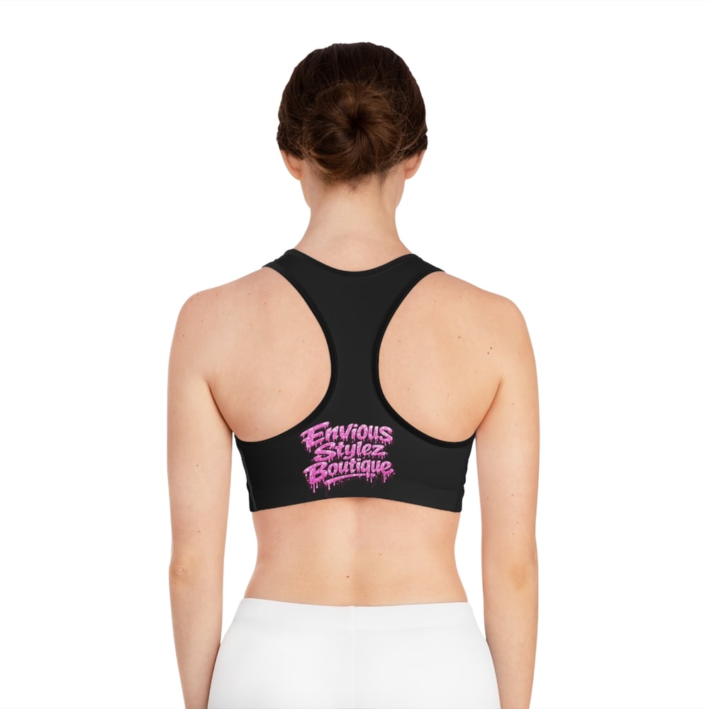 Image of They Mad Pink Drip Sports Bra – Envious Stylez Boutique Activewear