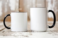 Image 2 of Personalized Initial Name Floral Coffee Mug - Accent Handle and Interior (11, 15oz) 