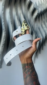 Image 1 of White Croc Belt