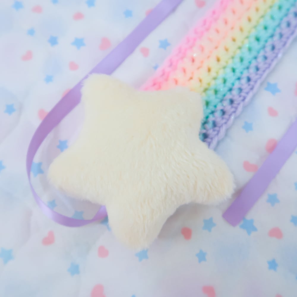 Shooting Star Headdress / Earmuffs: Pastel Rainbow
