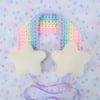 Shooting Star Headdress / Earmuffs: Pastel Rainbow