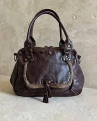 Image 1 of LEATHER FUR TRIM BAG