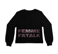 Image 2 of GOTH SLUT RHINESTONE OVERSIZED LONG-SLEEVE