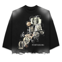 Image 1 of "Money Talks" Heavy Oversized Sun Washed Distressed Tee