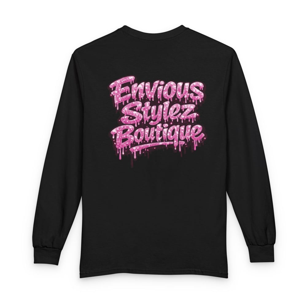 Image of They Mad Long Sleeve Tee — Pink Drip "Envious Stylez Boutique" Graphic Shirt