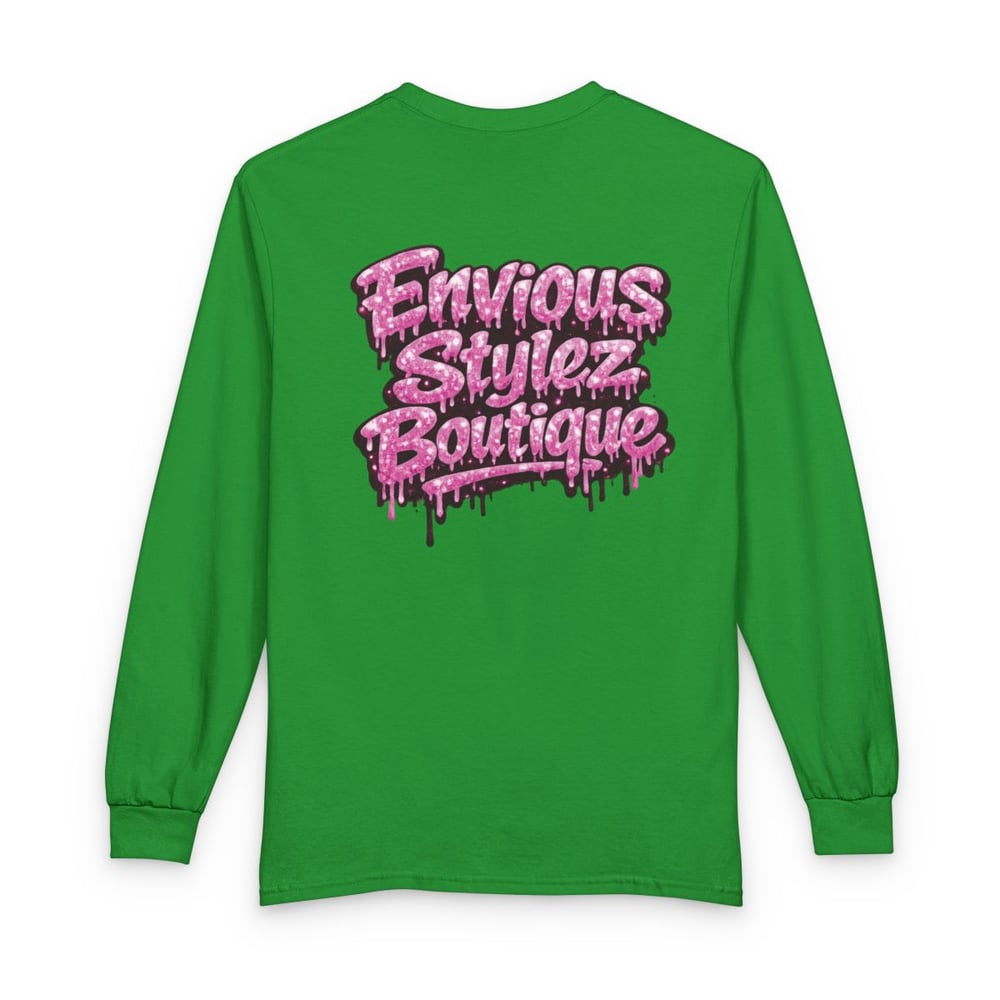 Image of They Mad Long Sleeve Tee — Pink Drip "Envious Stylez Boutique" Graphic Shirt
