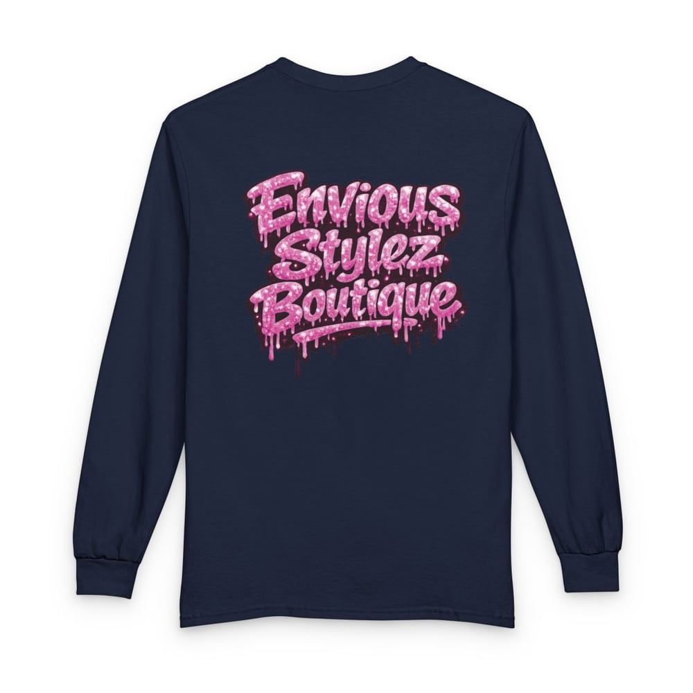 Image of They Mad Long Sleeve Tee — Pink Drip "Envious Stylez Boutique" Graphic Shirt