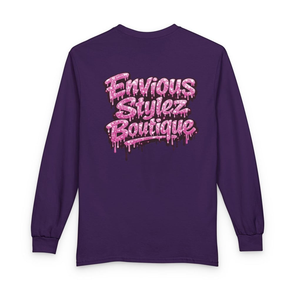 Image of They Mad Long Sleeve Tee — Pink Drip "Envious Stylez Boutique" Graphic Shirt