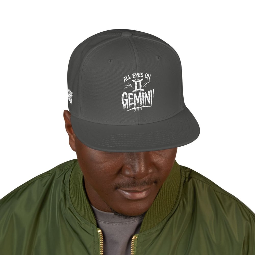 Image of Embroidered Gemini Snapback Hat – Zodiac Twins Embroidery