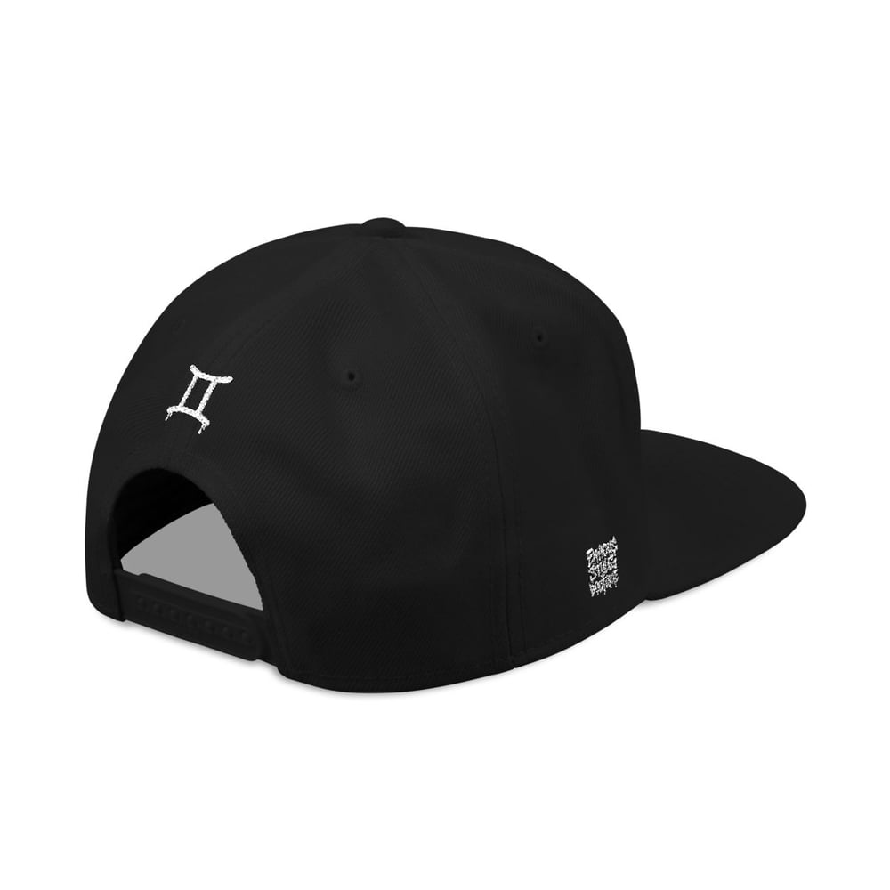 Image of Embroidered Gemini Snapback Hat – Zodiac Twins Embroidery