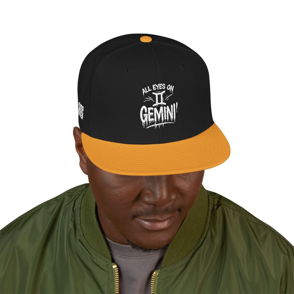 Image of Embroidered Gemini Snapback Hat – Zodiac Twins Embroidery