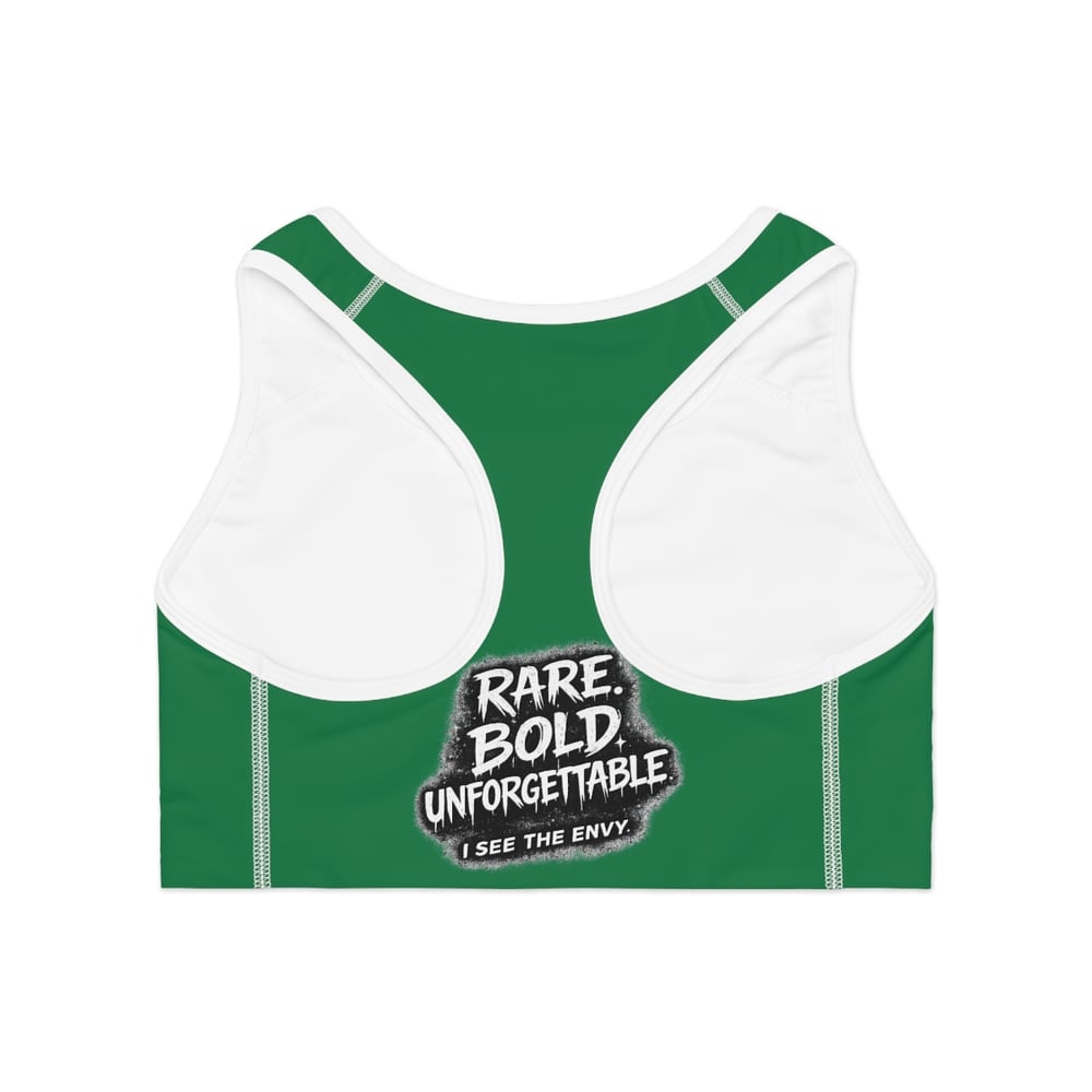 Image of Envious Stylez Boutique Sports Bra — 'Rare. Bold. Unforgettable.' Racerback Activewear
