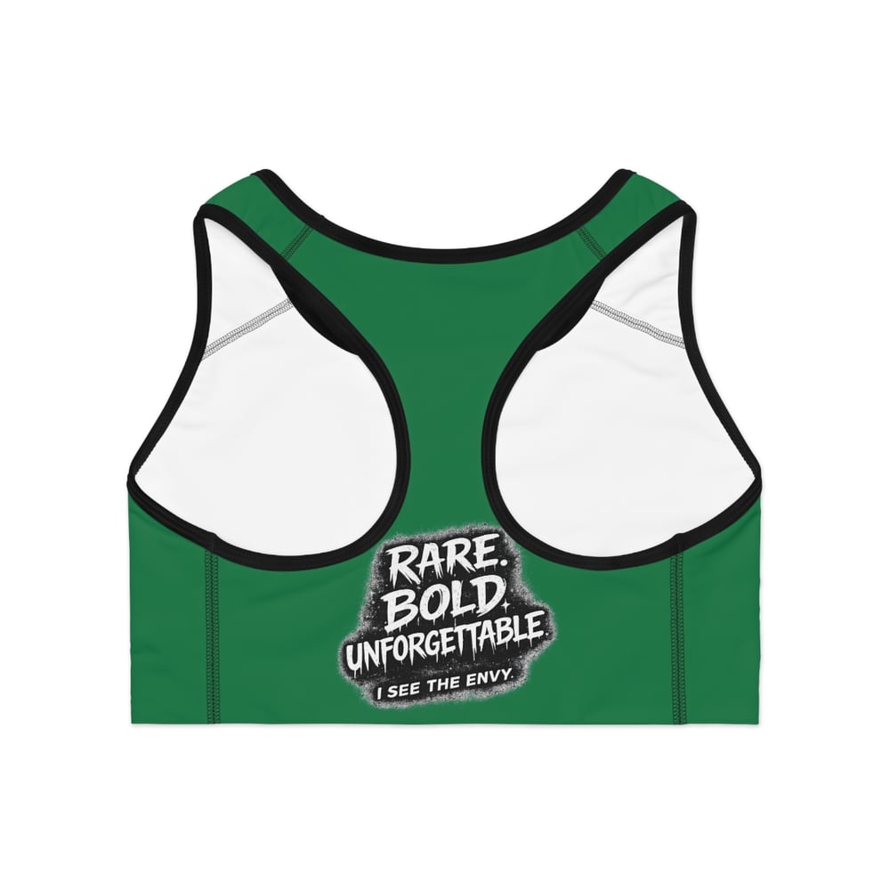Image of Envious Stylez Boutique Sports Bra — 'Rare. Bold. Unforgettable.' Racerback Activewear