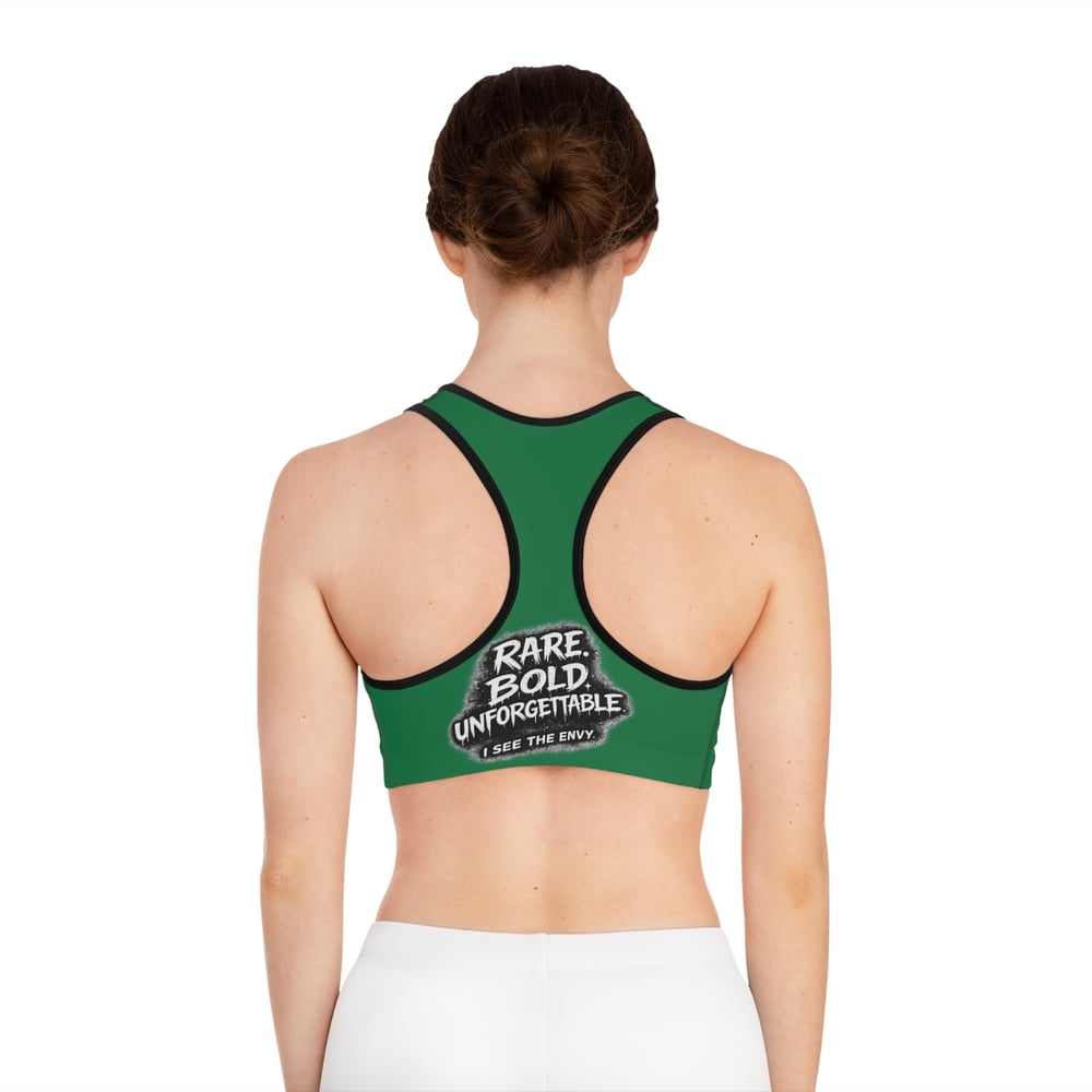 Image of Envious Stylez Boutique Sports Bra — 'Rare. Bold. Unforgettable.' Racerback Activewear