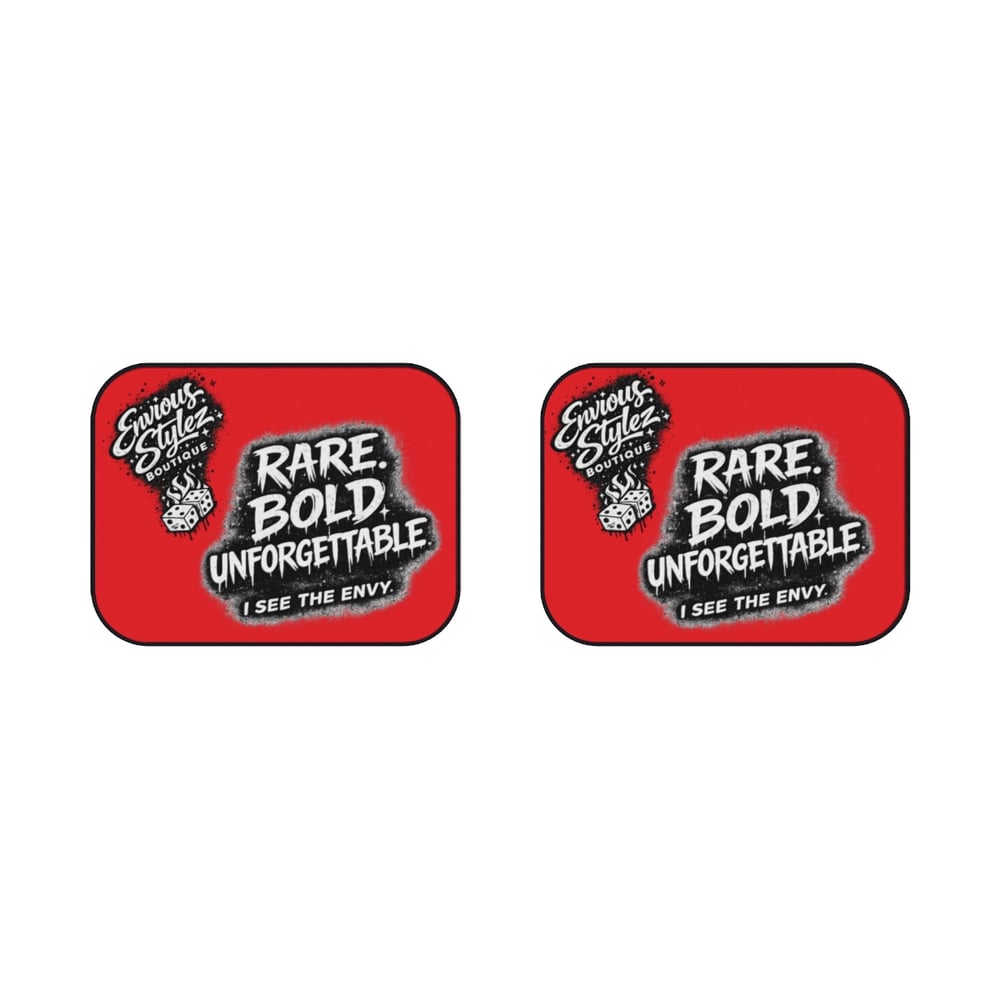 Image of Car Mats — "Rare. Bold. Unforgettable." Rear Car Floor Mats (Red)
