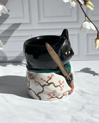 Image 2 of Samurai cat cup