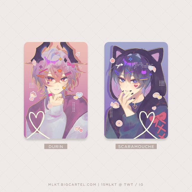GENSHIN ✧ Durin + Scaramouche Glitter Photocards