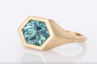 Image 1 of men’s blue tourmaline signet ring