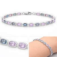 Image 2 of lavender and gray spinel bracelet