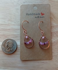 Image 2 of Natural Pink Sapphire Copper Earrings💗