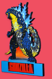 Image 4 of Godzilla 3D Hand Crafted Wooden Wall Hanging Artwork