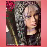 Image 1 of Braided Lace Wig Gabby: Mixed Color Box Braids Colors 27 613 1B