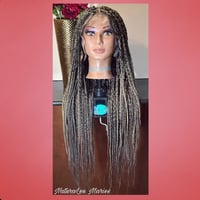 Image 2 of Braided Lace Wig Gabby: Mixed Color Box Braids Colors 27 613 1B