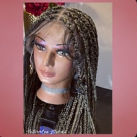 Image 4 of Braided Lace Wig Gabby: Mixed Color Box Braids Colors 27 613 1B