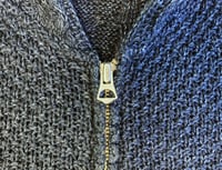 Image 4 of Stevenson Overall jeans HW1-IN indigo dyed fisherman sweater, size M (fits M/L)