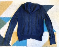 Image 6 of Stevenson Overall jeans HW1-IN indigo dyed fisherman sweater, size M (fits M/L)