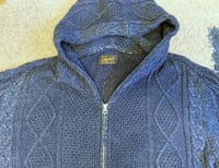 Image 2 of Stevenson Overall jeans HW1-IN indigo dyed fisherman sweater, size M (fits M/L)