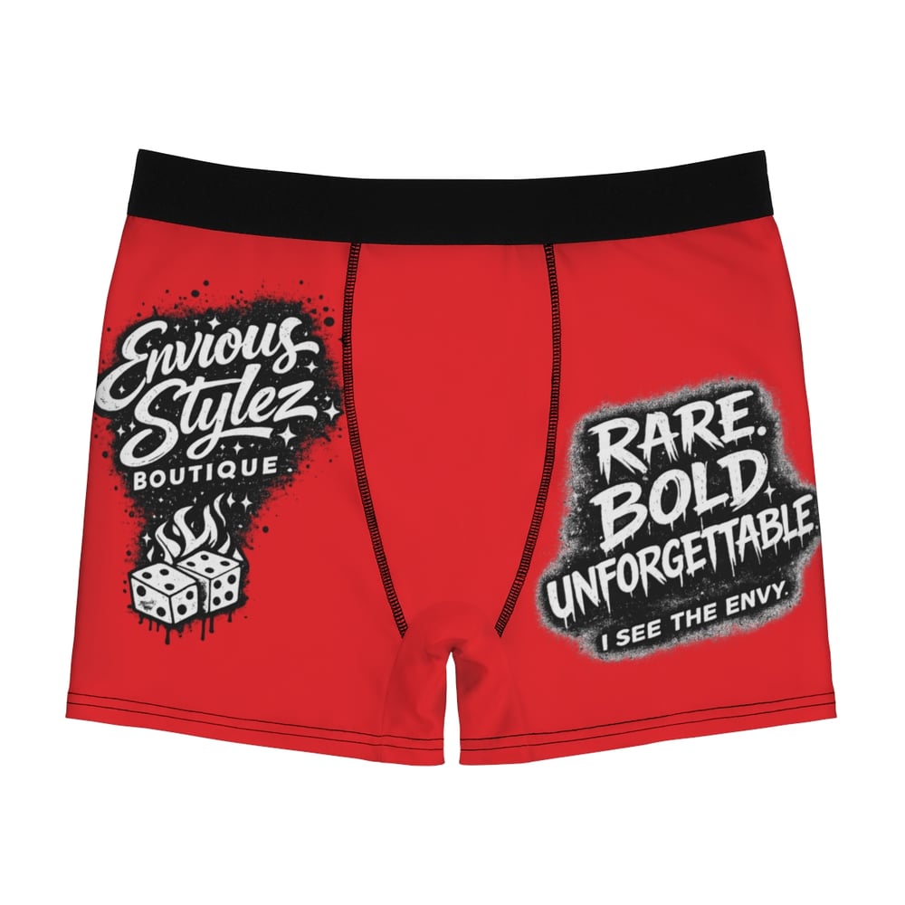 Image of Red 'Envious Stylez' Men's Boxer Briefs — Rare, Bold & Unforgettable AOP