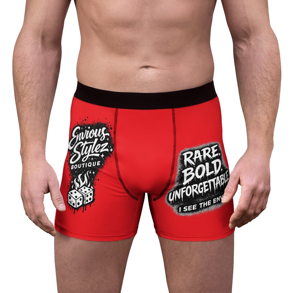 Image of Red 'Envious Stylez' Men's Boxer Briefs — Rare, Bold & Unforgettable AOP