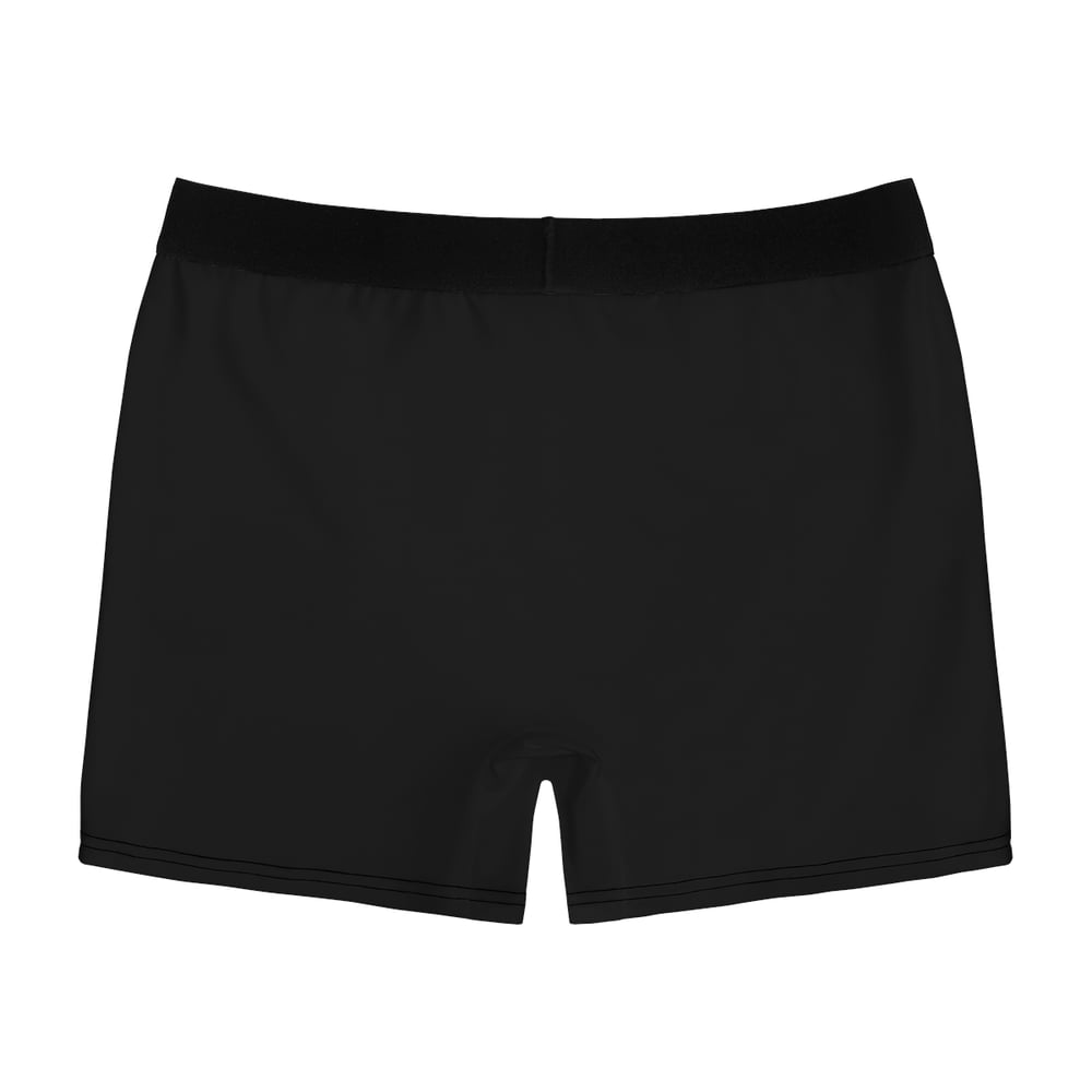Image of Men's Graphic Boxer Briefs — 'Rare. Bold. Unforgettable.' Black Comfort Underwear